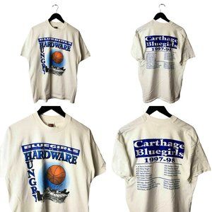 Carthage Bluegirls Are Hardware Hungry T Shirt 1997 98 Vintage 90s White Large L